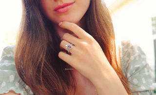 Amy Teardrop Lab-Grown Alexandrite Engagement Ring Set in Sterling Silver