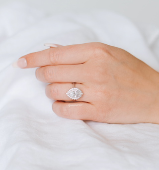 Art Deco Moissanite Gatsby Engagement Ring- 14K White Gold