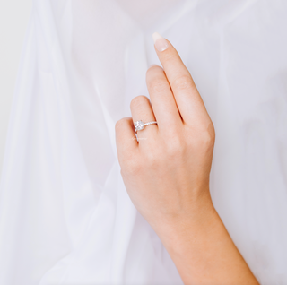 3CT Cushion Cut Moissanite Engagement Ring in 14K White Gold
