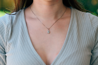 Claire Vintage Natural Aquamarine Necklace in Sterling Silver
