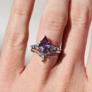 Skye Kite® Alexandrite & Moonstone Engagement Ring Set- 14K White Gold