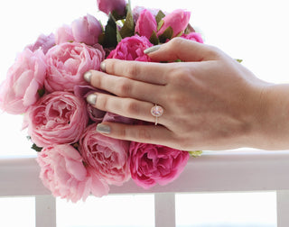 Iris Oval Morganite Ring in 14K Rose Gold Vermeil