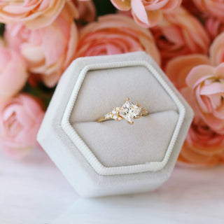 Ellie Simulated Diamond Engagement Ring in 14K Yellow Gold Vermeil