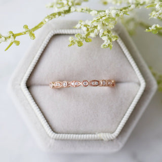 Luxe Simulated Diamond Band - 14K Rose Gold Vermeil