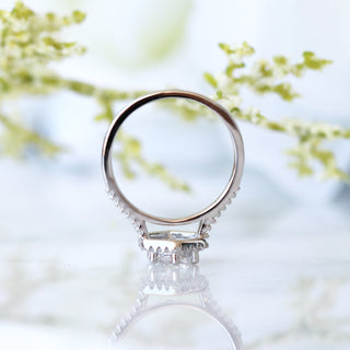 Isabelle Hexagon Moissanite Engagement Ring in 10K/14K/18K White Gold