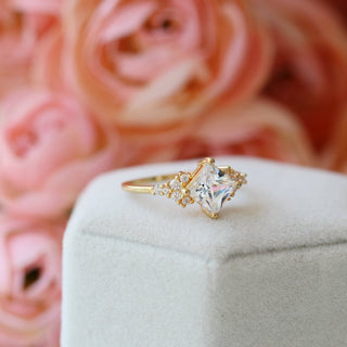 Ellie Simulated Diamond Engagement Ring in 14K Yellow Gold Vermeil