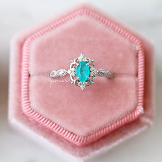 Claire Vintage Paraiba Tourmaline Ring in Sterling Silver