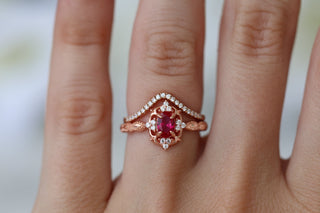 Claire Vintage Ruby Engagement Ring in 14K Solid Rose Gold