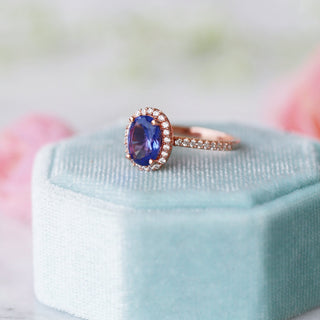 Iris Oval Tanzanite Ring in 14K Rose Gold Vermeil