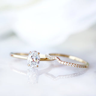 1CT Solitaire Moissanite Engagement Ring in 14K Solid Yellow Gold