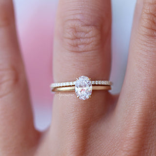 1CT Solitaire Moissanite Engagement Ring in 14K Solid Yellow Gold