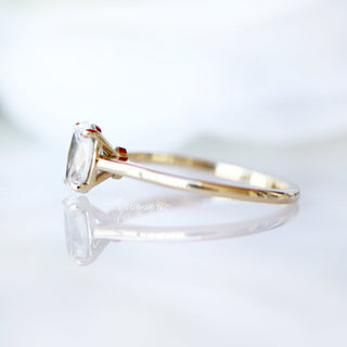 1CT Solitaire Moissanite Engagement Ring Set in 14K Solid Yellow Gold