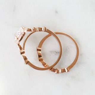 Luxe Teardrop Natural Morganite Engagement Ring in 14K Solid Rose Gold