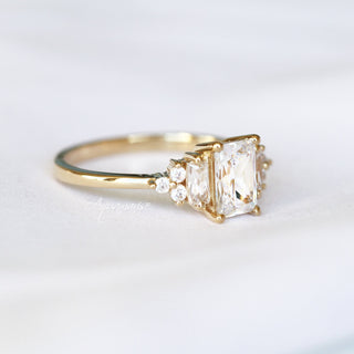 Amelia Moissanite Engagement Ring in 14K Solid Yellow Gold
