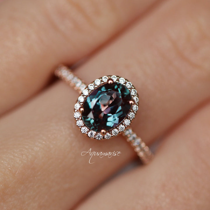 Iris Lab-Grown Alexandrite Ring- Sterling Silver