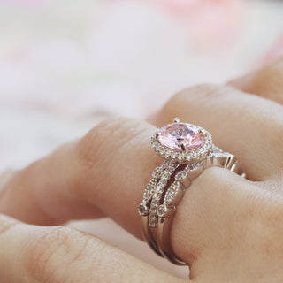 Iris Oval Pink Tourmaline Ring- Sterling Silver