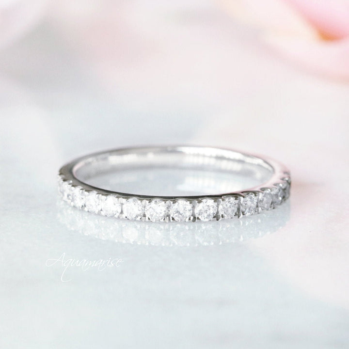 2MM Platinum Wedding Band- Natural Diamond OR Moissanite Wedding Ring