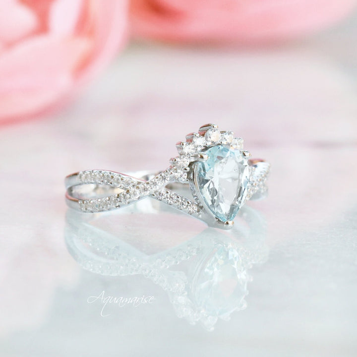 Alice Aquamarine Ring- Sterling Silver