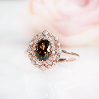 Valentina Smoky Quartz Ring- 14K Rose Gold Vermeil