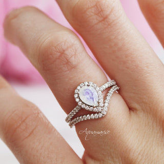 Chevron Stacking Wedding Band- 14K White Gold