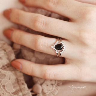 Lunette Black Onyx Ring Set in Sterling Silver