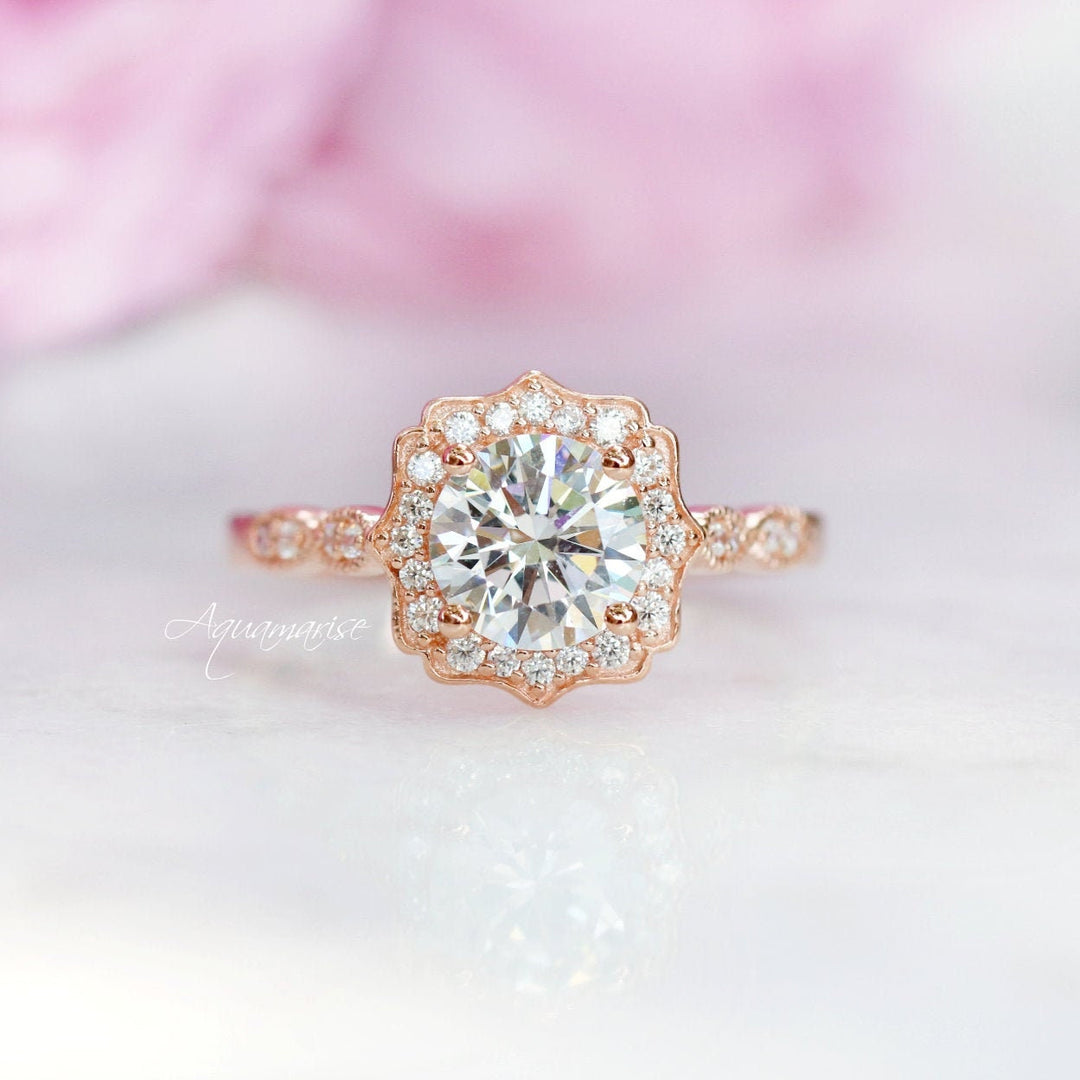 Cordelia Lab-Grown Diamond Engagement Ring- 14K Solid Rose Gold (IGI Certified)