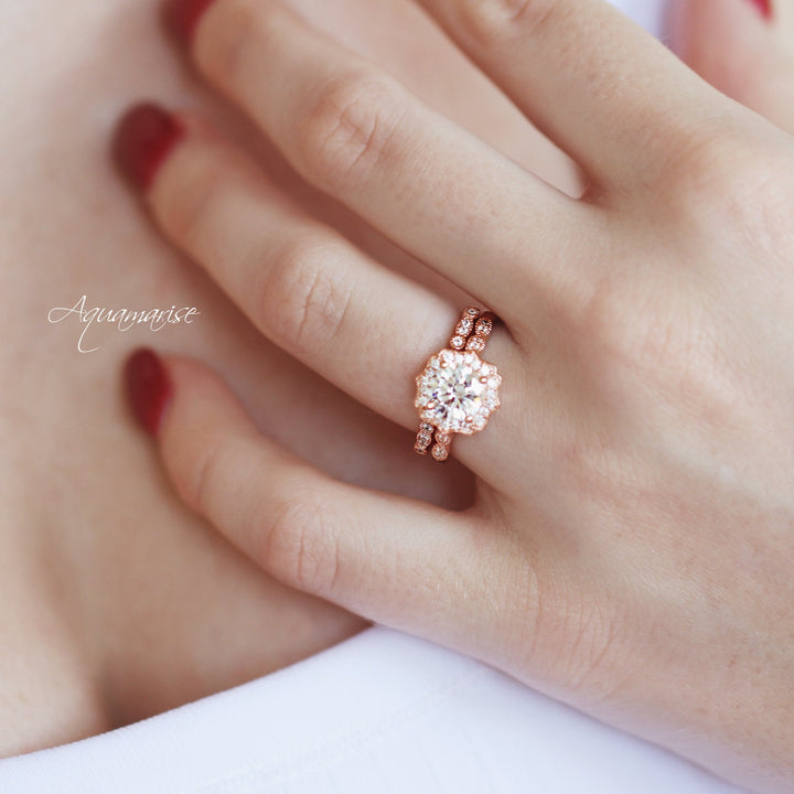 Cordelia Lab-Grown Diamond Engagement Ring- 14K Solid Rose Gold (IGI Certified)