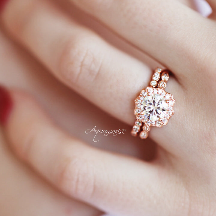 Cordelia Lab-Grown Diamond Engagement Ring- 14K Solid Rose Gold (IGI Certified)