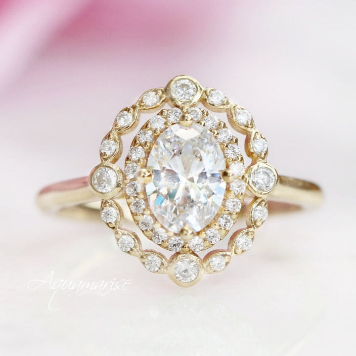 Valentina Lab-Grown Diamond Engagement Ring- 14K Solid Yellow Gold (IGI Certified)