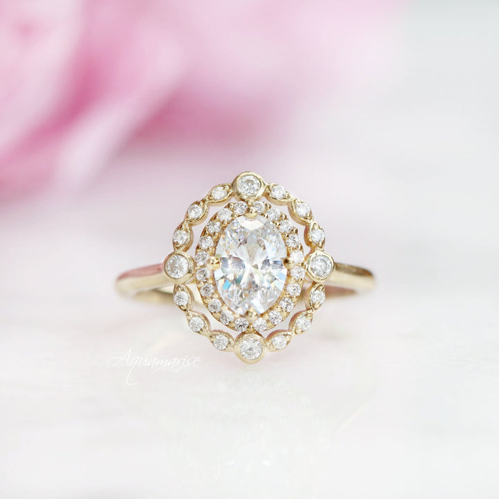Valentina Lab-Grown Diamond Engagement Ring- 14K Solid Yellow Gold (IGI Certified)