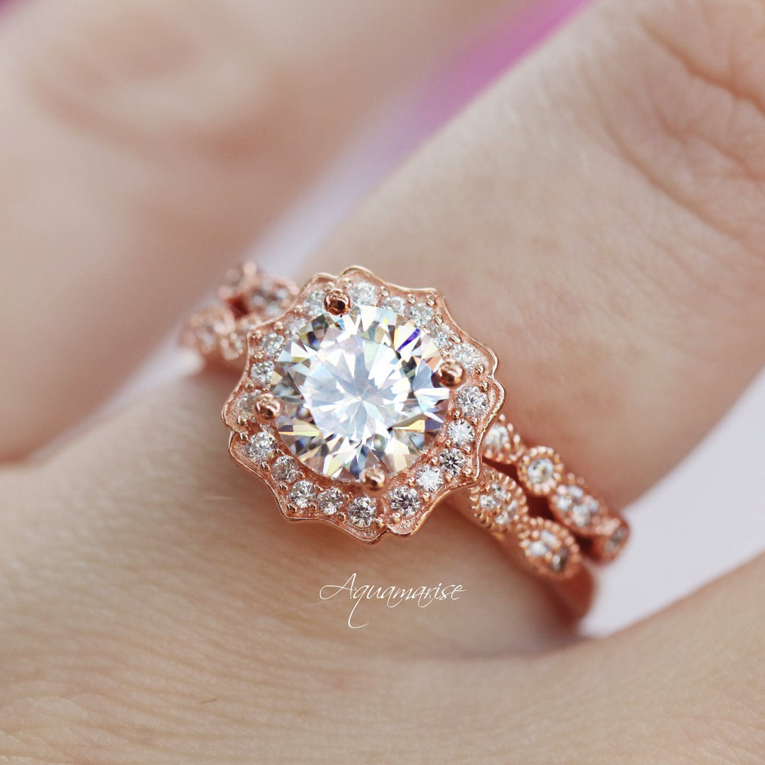 Cordelia Lab-Grown Diamond Engagement Ring- 14K Solid Rose Gold (IGI Certified)