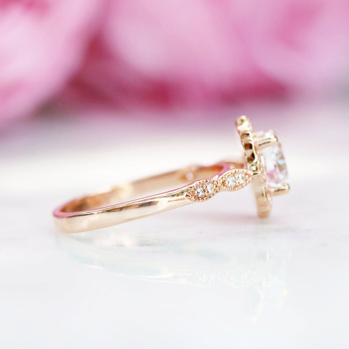 Cordelia Lab-Grown Diamond Engagement Ring- 14K Solid Rose Gold (IGI Certified)