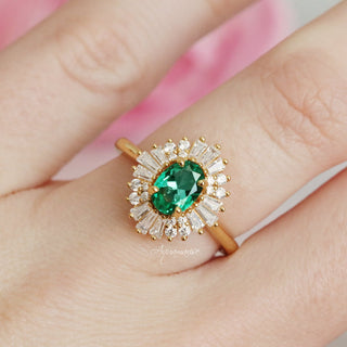 Victoria Emerald Ring in 14K Yellow Gold Vermeil