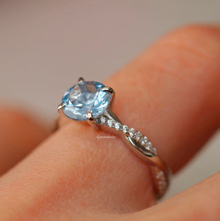 Sophia Twisted Vine Aquamarine Ring in Sterling Silver