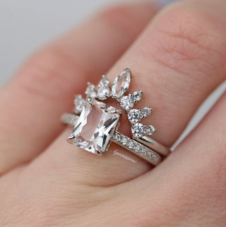 Marquise Diamond Stacking Wedding Band in 14K White Gold