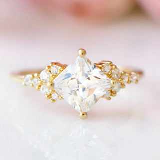Ellie Simulated Diamond Engagement Ring in 14K Yellow Gold Vermeil