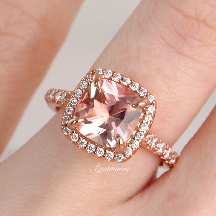 Belle Morganite Ring- 14K Rose Gold Vermeil