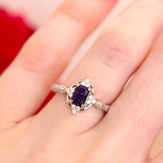 Claire Starry Night Engagement Ring in Sterling Silver