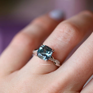 Sophia Twisted Vine Alexandrite Engagement Ring in 14K White Gold