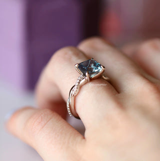 Sophia Twisted Vine Alexandrite Engagement Ring in 14K White Gold