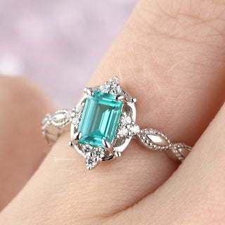 Claire Vintage Paraiba Tourmaline Ring in Sterling Silver