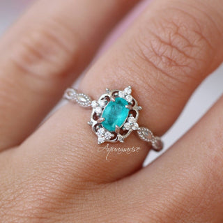 Claire Vintage Paraiba Tourmaline Ring in Sterling Silver